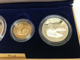 1993 Bill Of Rights 3 Coin Gold & Silver Proof Set In NR 3