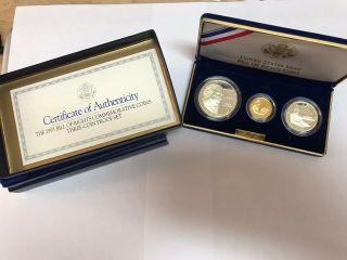 1993 Bill Of Rights 3 Coin Gold & Silver Proof Set In NR 4