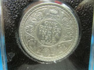 1912 - India - One Rupee - Silver (c28)