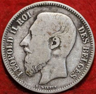 1867 Belgium 2 Francs Silver Foreign Coin