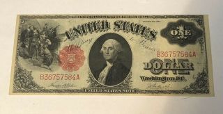 1917 $1 One Dollar Bill Red Seal United States Legal Tender Large Currency Note