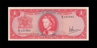 1964 British Colony Trinidad & Tobago Qeii $1 ( (aunc))