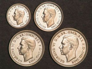 Great Britain 1937 4 Piece Maundy Silver Proof Set