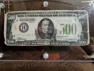 1934 $500 dollar bill Low Serial Number 2