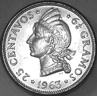 Dominican Republic 1963 25 Centavos Commemorative - - - - Sharp B U - - - -