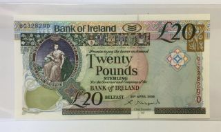 2008 Bank Of Ireland 20 Pounds Banknote Pick 85 Old Bushmills Gem Uncirculated