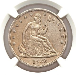 1862 Seated Liberty Half Dollar Ngc Au Details Civil War Era Low 253,  000 Mintage