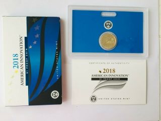 2018 S Proof American Innovation Dollar $1 In Us Ogp W/
