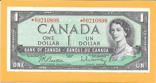 1954 Asterick Replacement Canadian 1 Dollar A/y0210898 (circulated)
