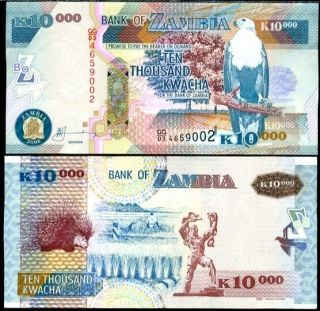 Zambia 10000 10,  000 Kwacha 2008 P 46 Unc