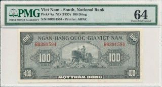 National Bank Viet Nam - South 100 Dong Nd (1955) Pmg 64