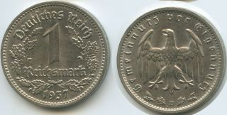 G11102 - Germany Third Reich 1 Reichsmark 1937 D Km 78 Xf Drittes Reich