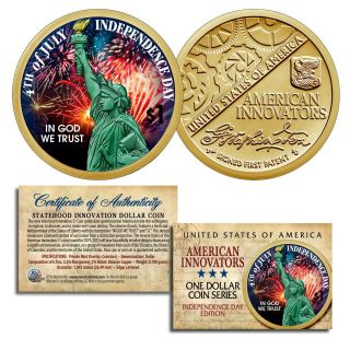 Independence Day 4th Of July 2018 1st Release American Innovation $1 Dollar Coin