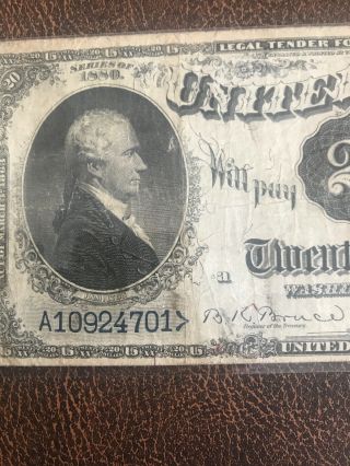 1880 $20 United States Legal Tender Note Bruce/Roberts 3