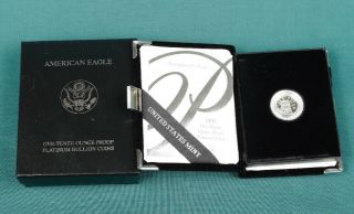 1997 W 1/10 Oz Proof Platinum American Eagle Bu $10 Coin Inaugural Issue