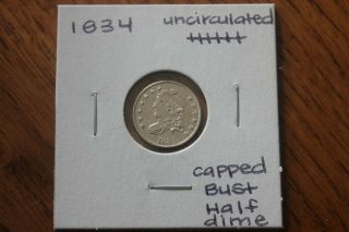 1834 Unc,  Capped Bust Half Dime