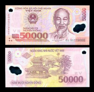 Vietnam 50,  000 50000 Dong 2005 P 121 Polymer Unc Nr