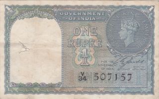 1 Rupee Fine Banknote From British India 1940 Pick - 25