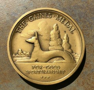 The Gaines 3 Inch Bronze Medal For Sportsmanship,  Dog Show Medal In Case