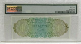Government of Belize,  1975 $1 P - 33b PMG Choice Unc 64 EPQ,  Green BWC 2