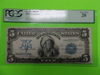 Fr 271 $5 1899 Indian Chief Silver Certificate Five Dollar Note 5 Dollar Bill