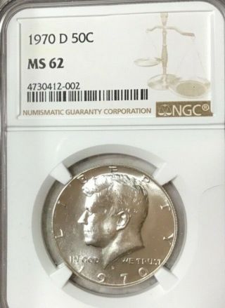 1970 - D Kennedy Half 40 Silver Ngc Ms 62 Low Mintage,  Key Date