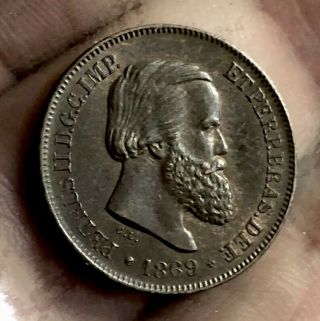 Brazil 10 Reis 1869 Unc