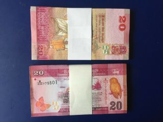 Sri Lanka Ceylon 1/2 Bundle Of 20 Rupee Notes Unc & Cns (1 X Error Note)
