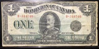 1923 Dominion Of Canada One Dollar Large Note