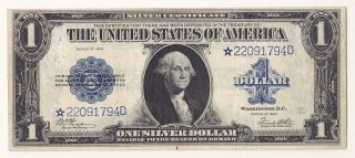 1923 $1 Silver Certificate Star Note Wood / White.