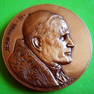 L@@k Religious Blessed Pope John Paul Ii Paris French Bronze Medal By Belmondo