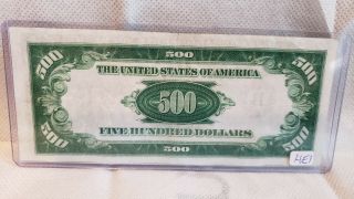 1934 $500.  00 FEDERAL RESERVE NOTE - YORK - LIME GREEN SEAL - VERY 6