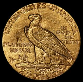 1914 U.  S.  Indian Head $2.  50 Gold Quarter Eagle Coin - 2