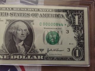 2003 $1 STAR DOLLAR LOW SERIAL NUMBER 2 NOTES UNCIRCULATED (844 - 855) 3 DIGITS 3