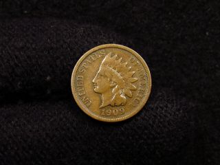 1909 - S Indian Head Cent Key Date F,  /vf