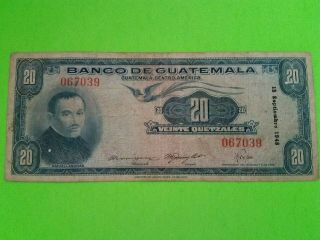 Banco De Guatemala 20 Quetzales 1948