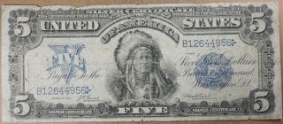 1899 $5 Silver Certificate,  Chief,  Large Size Note,  N956