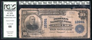 1902 $10 The Peoples National Bank Of Paducah,  Ky Ch.  12961 Pcgs Vg - 8