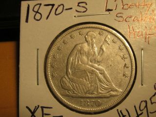 1870 S Seated Liberty Half Dollar.  Choice Vf To Ef.  Light Scratches Obverse.