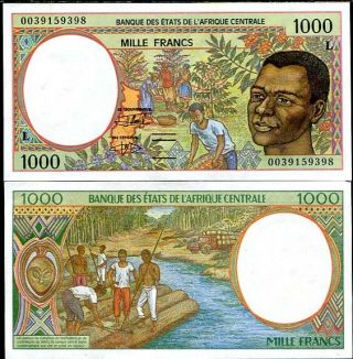 Central African States (cas) Gabon 1000 1,  000 Francs 2000 P 402 L Unc