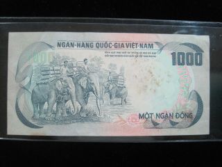 Vietnam South 1000 Dong 1972 Elephant Viet Nam 12 Bank Currency Money Banknote