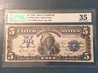 1899 $5 Silver Certificate Pmg 35 John Burke Backplate