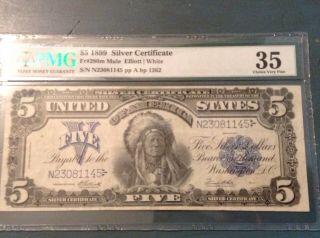 1899 $5 Silver Certificate PMG 35 John Burke Backplate 2