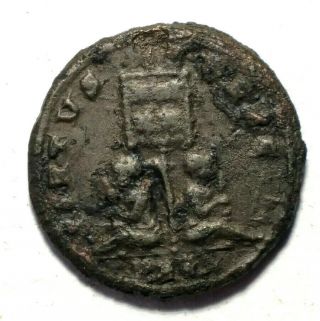 Constantine I 307 - 337ad,  Helmeted Bust,  Scarce Rev Two Captives With Banner Vot