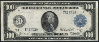 Fr1116 $100 1914 Series Frn - - Minneapolis - - Burke / Mcadoo Xf,  Wlm2624