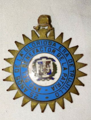 Medalla Vintage,  25 Años De La Gloriosa Era De Trujillo.  Republica Dominicana