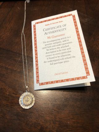 Sterling Silver “king Of The East” Coin Necklace