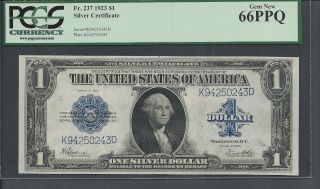 Fr.  237 1923 $1 Silver Certificate Kd Block Pcgs Gem 66 Ppq