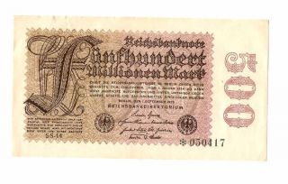 1923 Germany Weimar Republic 500.  000.  000 / 500 Million Mark Banknote