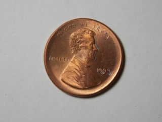 1999 P Lincoln Memorial Cent Penny Broadstrike Error Bu Uncirculated Red